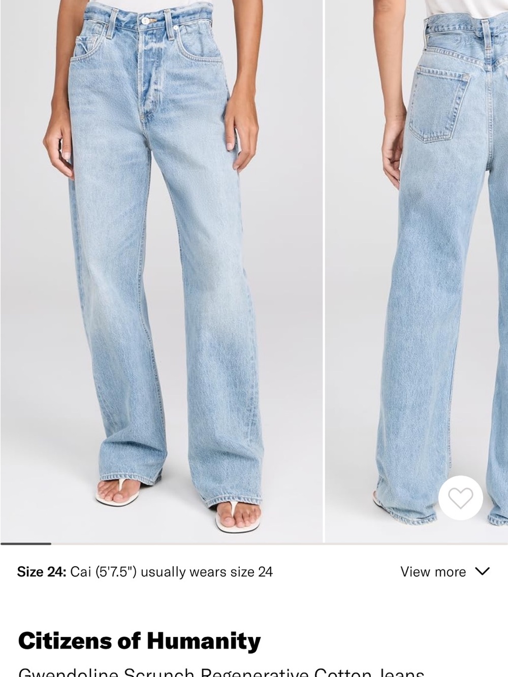 Citizens Of Humanity Light Blue Wide Leg High-Rise Jeans